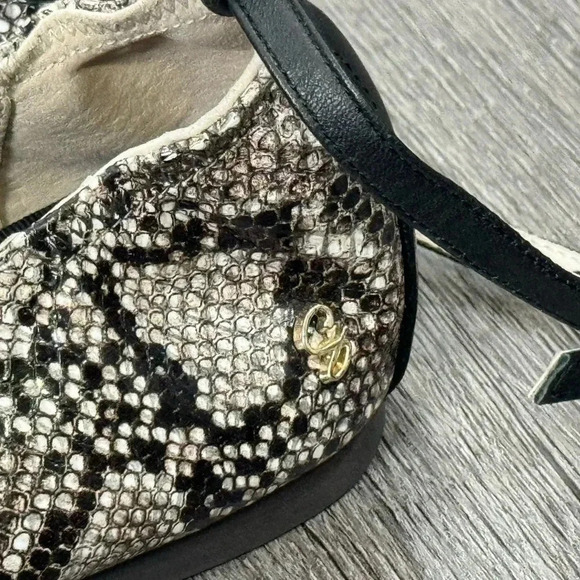 3/$30 Seecaas Ella Ballet Flat Black Cap Toe Reptile Snake Print Size 9 Shoes - Picture 7 of 13
